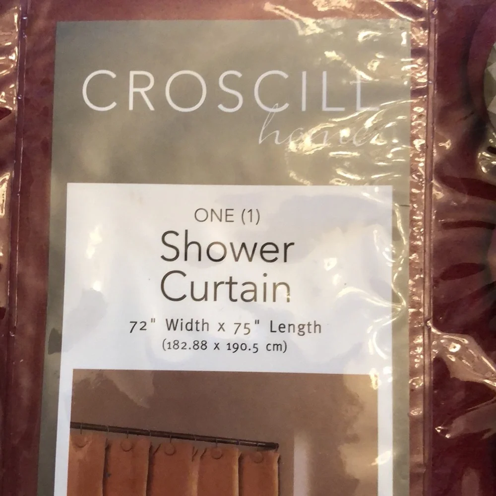 Croscill Shower Curtin with 12-hooks included. New with tag in plastic.
